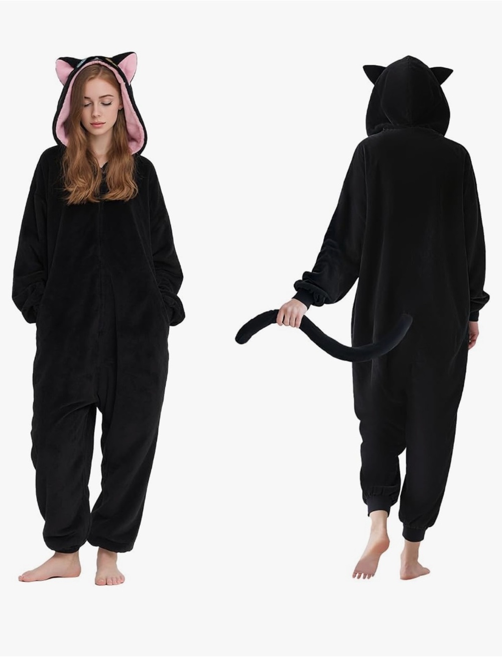 Black Cat Onesie Pajamas / Costume for Women - New/Sealed